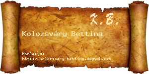 Kolozsváry Bettina névjegykártya